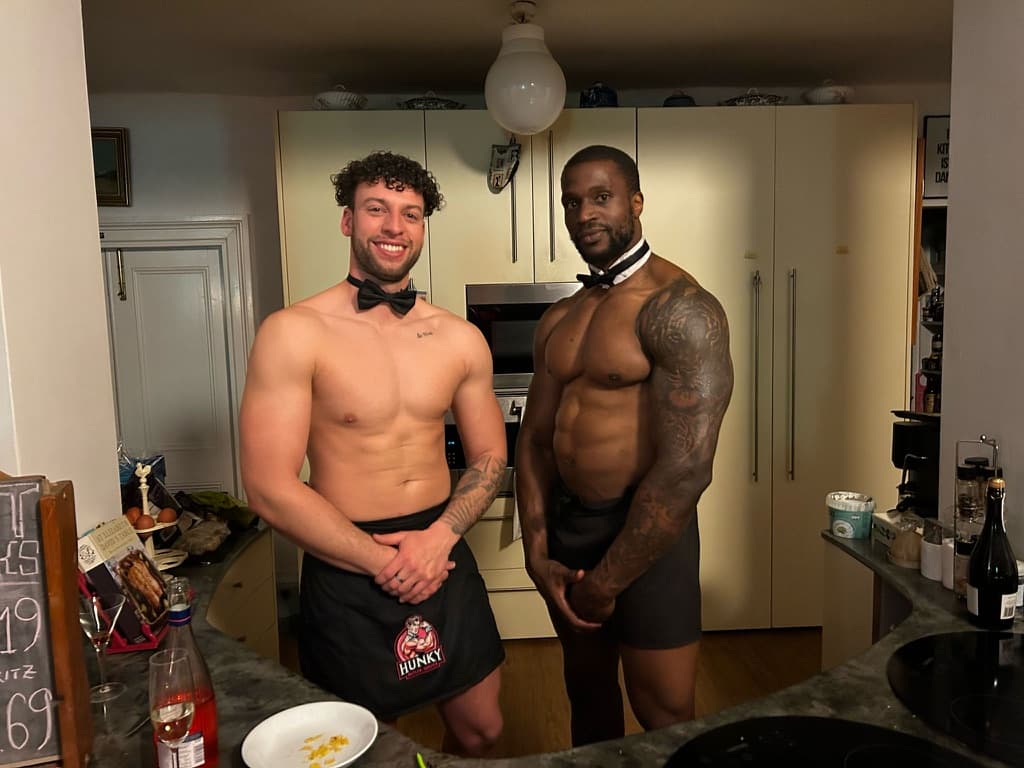 Male stripper performance at hen party